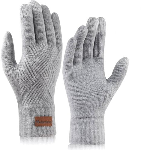 Homealexa Winterhandschuhe Touchscreen Handschuhe Strickhandschuhe Fingerhandschuhe Sport Warm für Winddicht Winterhandschuhe