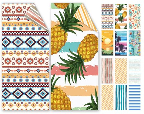 Asbtos Microfibre Beach Towels for Adults, 2 Pack 180 × 95 cm Sand Free & Lightweight Beach Towel with Storage Bag, 250 GSM Fast Absorb and Quick Dry Beach Towel, Box for Beach