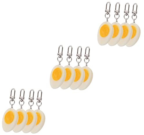 DEARMAMY 12pièces Porte-clés Œuf Dur Accessoires Amusants Pour Décorations Pour Et