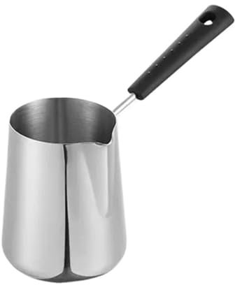 Pentolini Da Latte Caffettiera for latte con manico lungo con beccuccio versatore Scaldalatte in acciaio inossidabile Piano cottura Pentola for sciogliere il cioccolato(350ml)