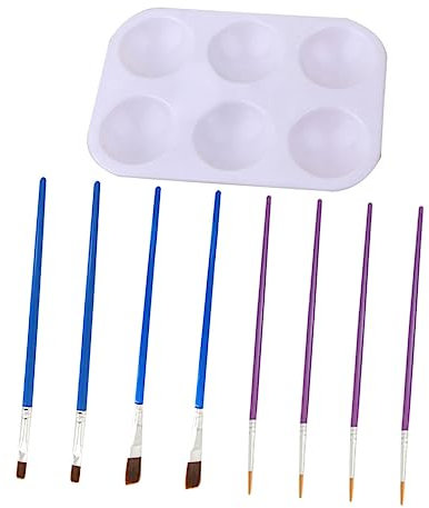 NUOBESTY 9pcs Brush Palette for Building Models Paint Brushes Large and Small for Models Coloring Tools and Diy Home Projects