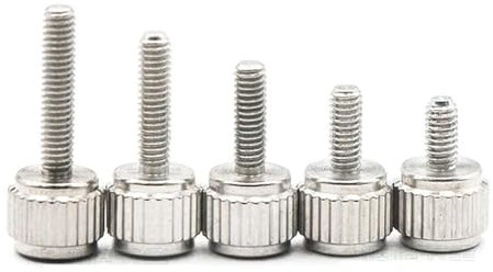 KSeSii 5–100 Stück Rändelschrauben mit gerader Maserung M2 M2,5 Edelstahl-Handgriffknopfschrauben for Messschieber, Länge 4–12 mm(M2 X 5mm,20 Pcs)