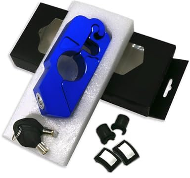 Motorrad Schloss,Motorradschloss Motorrad-Verschluss-Sicherheits-Sicherheitsschloss-Lenkergriff Handset Bremshebel Disc Locking for Roller ATV Dirt Straßenfahrräder Auto(Blue)