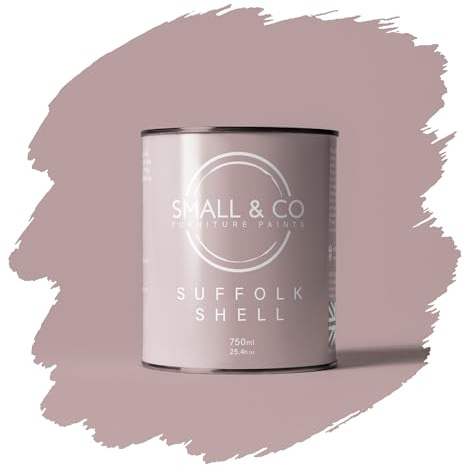 Small & Co Furniture Paint – Suffolk Shell (warm blush pink—soft and subtle) | Premium Water-Based Matte Acrylic for Cabinets & Wood | Strong Adhesion, Low Odour, Quick Dry | 750ml
