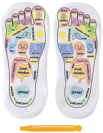 Ruwshuuk Calcetines de reflexología de pie, calcetín y herramienta de masaje de pies - Calcetines de masaje de reflexología | del estrés de algodón para el cuerpo cansado Cuidado de los pies Adultos