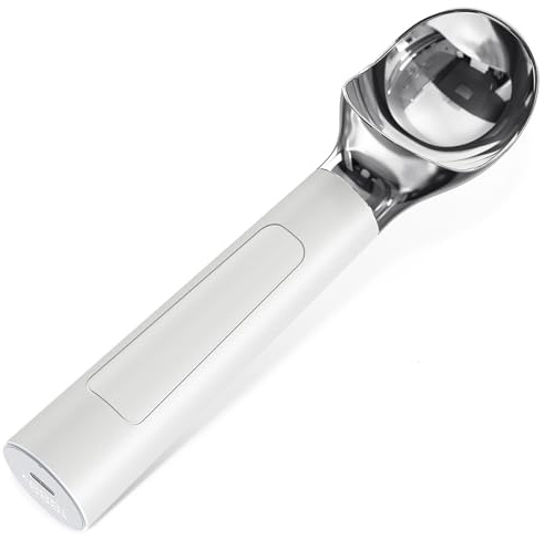 Cucchiaio elettrico per gelato con funzione di riscaldamento, scaldato fino a 70 °C, batteria da 2000 mAh, USB-C, antiaderente, per ghiaccio duro, Ice Cream Scoop per la casa e la cucina professionale