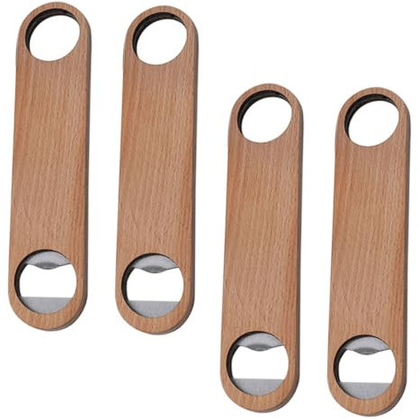 Holibanna 4pcs Portable Beer Bottle Openers Stainless Steel Manual Bottle Openers for Home Kitchen Party Favors Beer Lids Removers