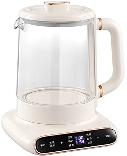 hervidor inteligente, Tetera multifunción con Control de temperatura de 1,5 l, tetera de flores, olla de vidrio engrosada multifunción automática, agua hirviendo silenciosa