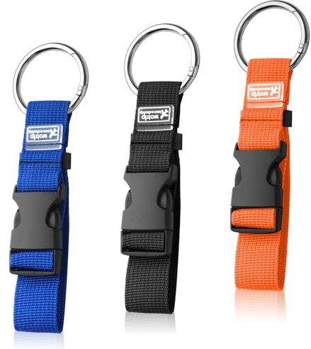 UIHRLM 3 PCS Luggage Straps, Adjustable Suitcase Straps with Ring Hooks, Hands Free Luggage Strap Jacket Gripper Holder Travel Accessories for Connecting Bags Coats Backpacks (Style 2)