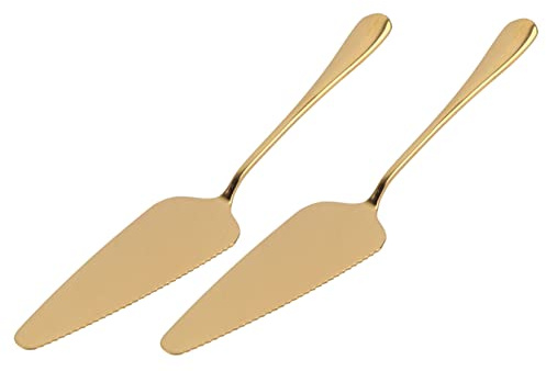 VALICLUD 2 Piezas Cuchillo Paleta Tarta Acero Inoxidable Cortador y Pala Pizza Multifuncional Dorado Utensilio Repostería para Porciones Cocina