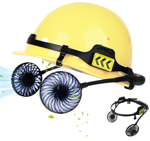 Ventilator für Schutzhelm, LED-Licht, Hartschalenhut, Ventilator-Befestigung, 3 Geschwindigkeiten, verstellbare Wärmeentlastung, Kühlung für Arbeit, Outdoor, Reisen, Schlafzimmer, Camping, Bau
