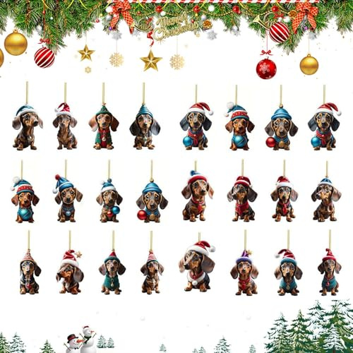 Akryl tax hängande nedräkningskalender | 2D jul nedräkning ornament | Heminredning för kontor sovsal klassrum lägenhet