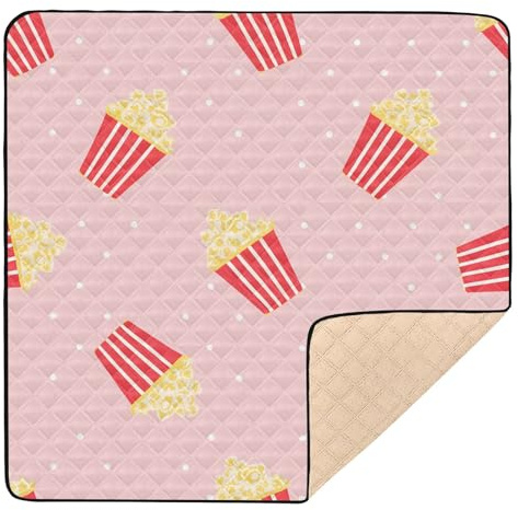 xigua Baby Play Mat - 127 X 127 cm Foldable Waterproof Baby Play Mats Baby Play Mats for Floor, Popcorn Soft Foam Crawling Mat for Babies and Toddlers Infants, Machine Washable