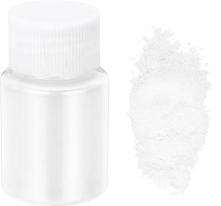 QUARKZMAN Mica Pulver 10g Kosmetik Grade Glimmerpulver 600 Mesh Mica Powder Epoxidharz Farbe Pigmentpulver für Gießharz Seifenfarbe Kerzenfarbstoff DIY Nagellack und Lipgloss Weiß