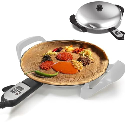 Electric Griddle for, Non-Stick Crepe Maker & Frying Pan, Adjustable Digital Heat Control, Even Heat Distribution, Ideal for Roti and Pancakes