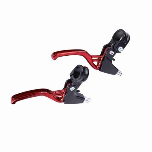 Ausla Bremshebel, 1 Paar, Bremsgriffe aus Aluminiumlegierung für Mountainbike, Rennrad, Faltrad, Universell, 22 Mm Durchmesser, Rot, Silber, Leicht, Langlebig, Schnelle Wiederherstellung (Rot)
