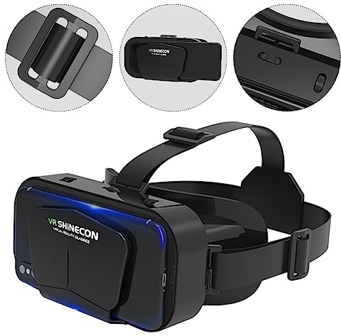 Virtual Reality VR Headset 3D Glasses,Support 4.7-7 Inch Version Virtual Reality Glasses Stereo Headphones 3D Glasses, VR Glasses for TV, Movies, Video Games(Black)