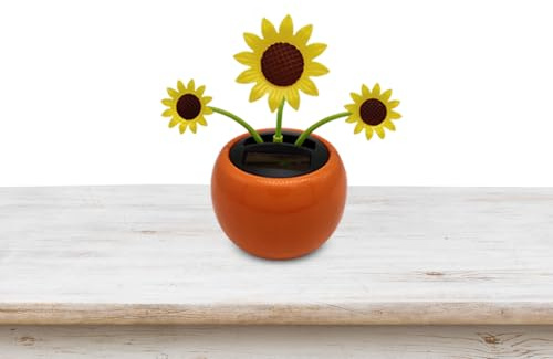 Happy Dancing Solar Flower | solar para coche ,Decoración solar para | salpicadero de coche con energía solar, para salpicadero de coche con cabeza temblorosa para salpicadero