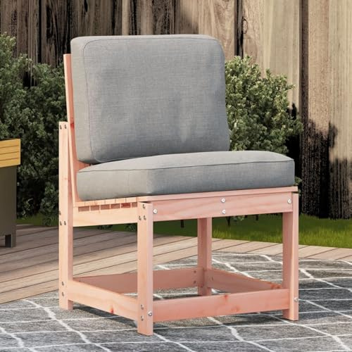 Fecpoo Trädgårdsstol av massivt trä douglasia 50,5 x 55 x 77 cm – robust, väderbeständig, ribbformad för terrass, trädgård och balkong