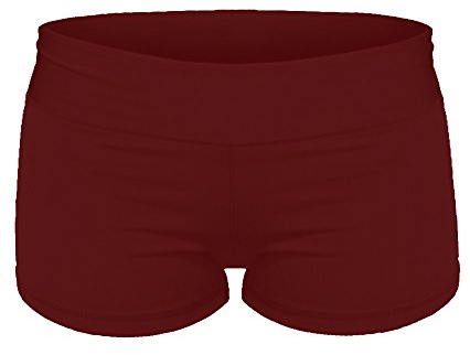 Epic MMA Gear Yoga Shorts - Booty Shorts 2 Inseam (X-Large, Burgundy)