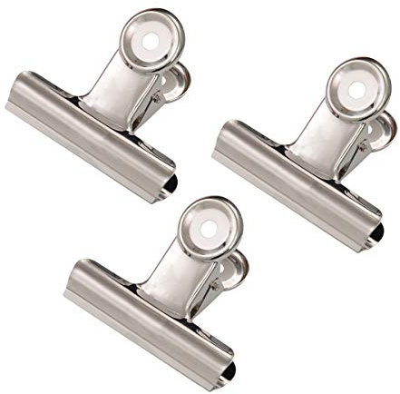 Coideal stor metall bulldog klämmor silver, 20 st 50 mm medium tjur gångjärn klämma pärm papper kontorsklämmor för hängande bild foto