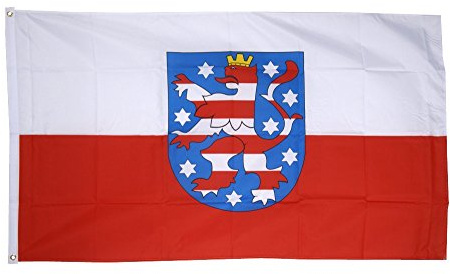 Flaggenfritze Fahne/Flagge Deutschland Thüringen - 150 x 250 cm + gratis Sticker, XXL-Fahne