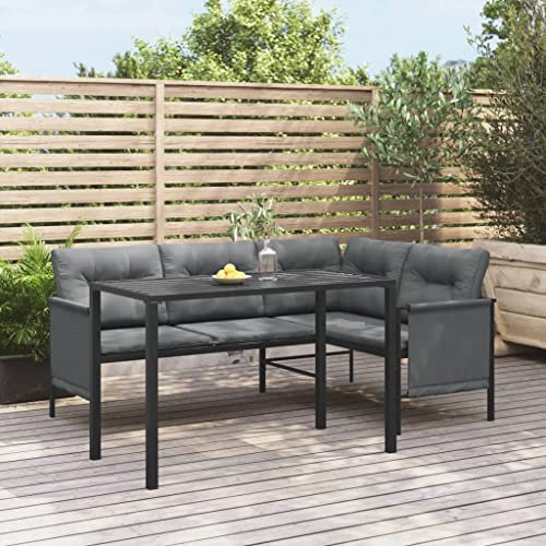 KTHLBRH Outdoor Tisch Gartenmöbel Tisch Balkontisch Terrassentisch Garten-Esstisch Anthrazit 110x54x70 cm Stahl für Rasenflächen, Gärten, Terrassen