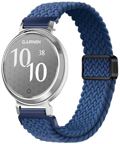 GIOPUEY Armband Kompatibel mit Garmin Lily 2, Geflochtenes Nylon Armband [Unisex] elastisch Ersatzarmband - Blue
