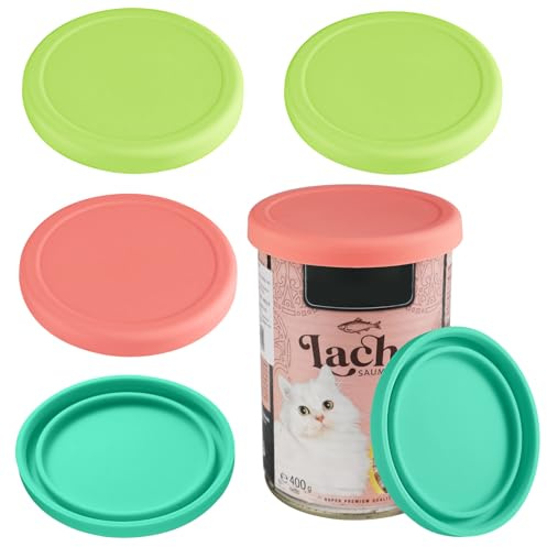Webake Can Lids for Tins Silicone 6 Pcs 400g/200g Tin Covers for Food | Can Cover Reusable Tin Can Lids for Cat and Dog Food, 3 Colors