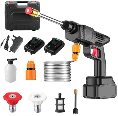 Cordless Electric Washer, High-Pressure Pressure Spray Water Gun for Car Garden, 12V Cordless Washer Machine with Accessories Kit, Portable Water Spray Gun Cleaner for Car, Fence, Floor Cleaning