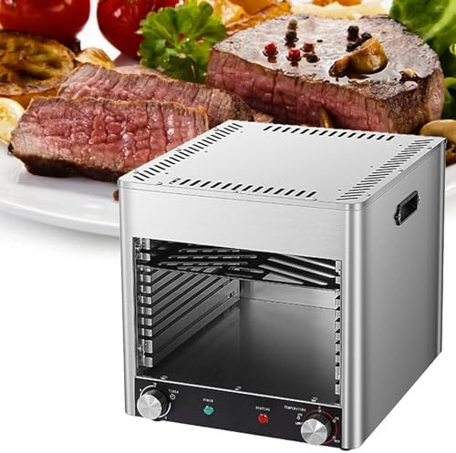VNATWGOO Asador Comercial De MúLtiples Capas De 1700 W Y 3400 W, para Carne De Res, Verduras, Pizza, Pan, Horno EléCtrico para Carne De Res De 800 ℃, Temperatura De Tiempo Ajustable,NPJ-004-110V