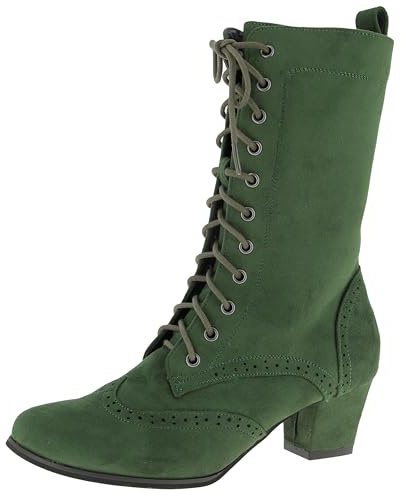 Hirschkogel Damen Trachten Stiefelette Trachtenstiefel, Tanne, 38 EU