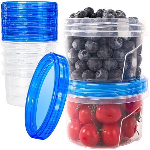 MUETKNYE Freezer Storage Containers 6 Pack 450ml Airtight with Lids | BPA Free, Stackable, Leakproof, Microwave/Dishwasher Safe, Soup Meal Prep