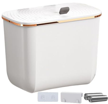 7L Food Waste Bin, Hanging Trash Bin With Lid, Wall Trash Can, Small Garbage Can, Mounted Compost Bins, Kitchen Compost Box, Space-Saving Container With Bags For Cupboard, Under Sink Cupboard