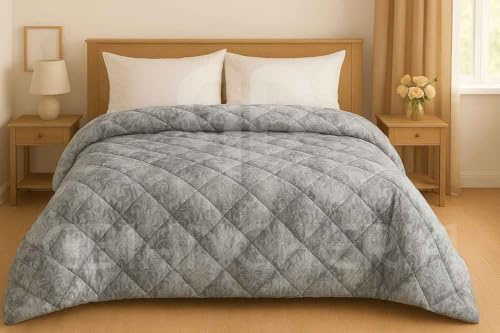 Trapunta Matrimoniale Invernale 250x250 cm – Piumone Caldo Due Piazze 300 g/m², Piumino Anallergico e Traspirante in Morbida Microfibra, Coperta Letto Moderna con Fantasie Colorate (Damasco)