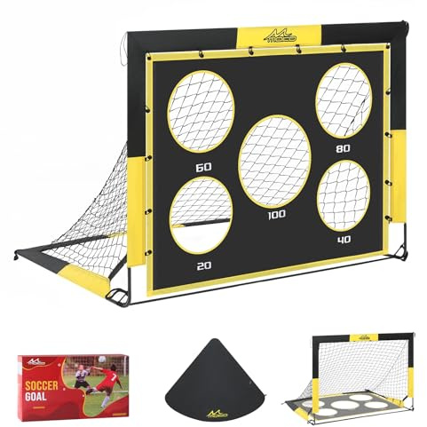 MoKo Porta da Calcio da Giardino per Bambini, Reti da Calcio Portatili Pop Up, 2 in 1 Set di Reti per Esterni e Interni, Portatili Rete da Calcioper l'allenamento