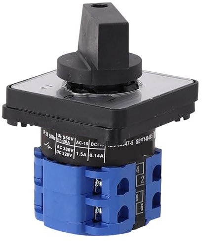 1 unidad de interruptor de transferencia LW26-20/2 D202, 660 V, 20 A, con inversión de del motor y conmutación de 3 posiciones.