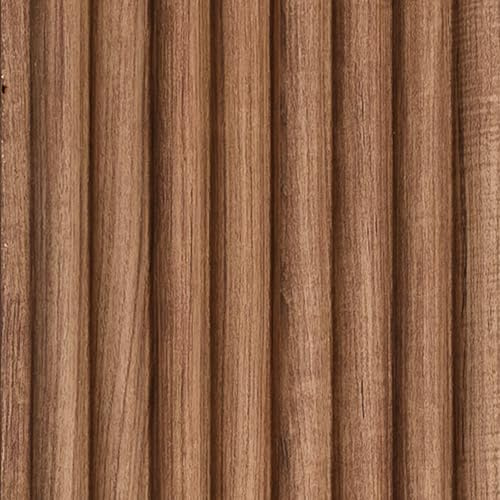 From Plain To Beautiful In Hours C5105-6p Contour Round Polystyrene Wood Ceiling/Wall Panels 93.7 in x 4.7 in (Covers / 18 sq. ft.), Warm Chestnut, 6 Pieces