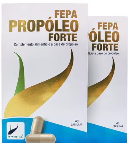 FEPA Propoleo Forte – 40 Cápsulas Pack de 2 – Cápsulas con Extracto de Propóleo – Complemento Alimenticio con Antioxidantes de Origen Vegetal – Aporte Nutricional Diario – Fepadiet
