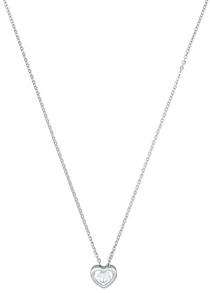 Amor Kette mit Anhänger 925 Sterling Silber Damen Halsschmuck, mit Zirkonia synth., 42 cm, Silber, Herz, Kommt in Schmuck Geschenk Box, 2016056