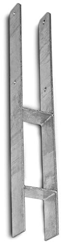 feuerverzinkte H-Anker, Pfostenträger, Pfostenanker, Pfostenschuhe, Carport, H-Träger, ohne Schrauben (Länge: 800mm, Gabelweite: 141mm)
