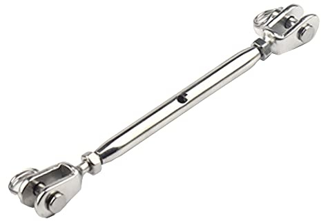Stainless Steel Turnbuckle, 304 Stainless Steel M5 Closed Body Jaw Turnbuckle Rigging Bottle Screw - High Polished Welded Fork Screw for Marine, Sailing, Boating & Industrial Applications