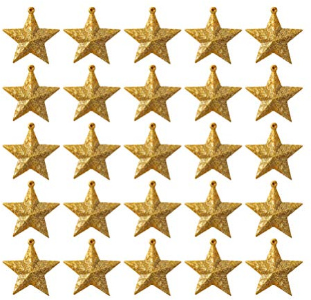 NUOBESTY 30 Stücke Baumschmuck Christbaumschmuck Glitzer Sterne Weihnachten Stern Anhänger Geschenkanhänger Weihnachtsbaum Deko Weihnachtsschmuck Fensterdeko