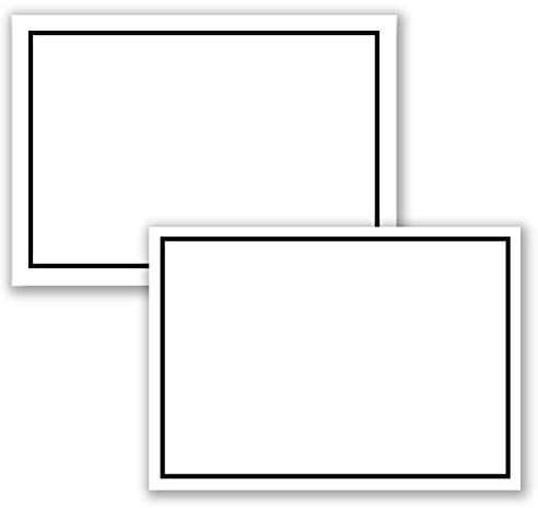 Set di 25 biglietti di condoglianze, formato A6 + buste per condoglianze, formato C6, con cornice nera a motivo di lutto, 10,5 x 14,8 cm, stampabili, confezione da 25