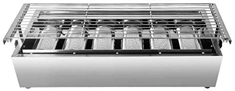 Barbecues Grill, Gas Barbecue Portable Tabletop Grill for Outdoor Nonstick Roasting Tray LPG Gas 6 Burners