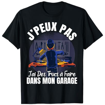 Idée Cadeau Pour Père Bricoleur Humour Papa Bricoleur J'peux Pas Cadeau Garage T-Shirt Noir Casual Graphique Homme Passionnés de bricolage et de garage T-shirt Small