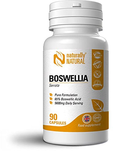 Naturally Natural Boswellia Serrata 90 Vegan Capsules 65% Boswellic Acid Strong Joint Care Pure Formulation Supplement