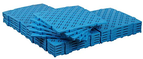 20 Stück Kunststoff Bodenrost Bodenplatte für Sauna/Garten/Poolbereich 500 x 500 x 25 mm Blau