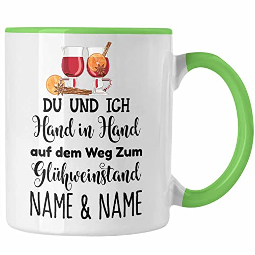 Trendation - Glühweintassen Personalisiert Glühwein Tasse Geschenk Weihnachtsmarkt (Grün)