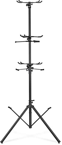 Pronomic GTT-009 Multi Gitarrenständer für bis zu 9 Instrumente - Gitarren, Bässe, Ukulelen und andere Saiteninstrumente - Klappbar mit Transportsicherung - Für Proberaum, Bühne oder Wohnzimmer